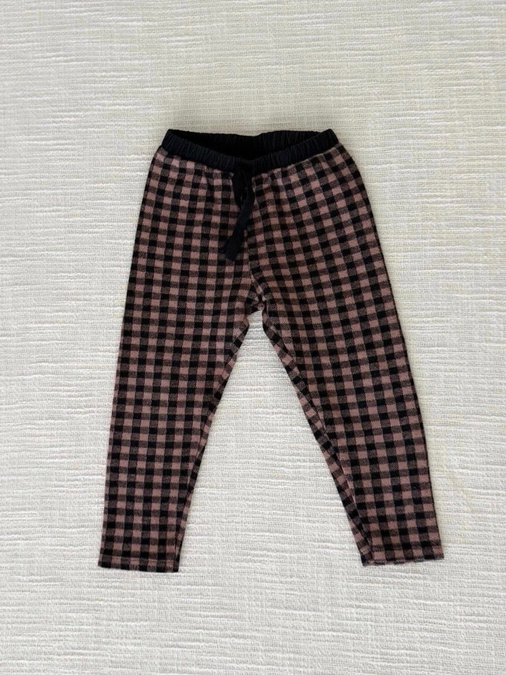 Kids Brown and Black Check Gingham Pants